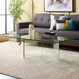 SAFAVIEH Home Bedwyr Tempered Glass Coffee Table - 47Wx28Dx16H