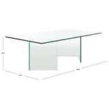 SAFAVIEH Home Bedwyr Tempered Glass Coffee Table - 47Wx28Dx16H