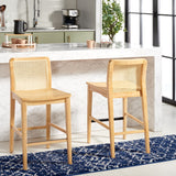 SAFAVIEH Home Benicio 25-inch Rattan Counter Stool [SET of 2] - 19Wx22Dx38H