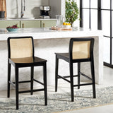 SAFAVIEH Home Benicio 25-inch Rattan Counter Stool [SET of 2] - 19Wx22Dx38H