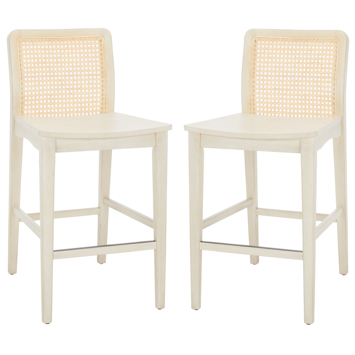 SAFAVIEH Home Benicio 25-inch Rattan Counter Stool [SET of 2] - 19Wx22Dx38H