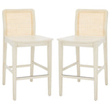 SAFAVIEH Home Benicio 25-inch Rattan Counter Stool [SET of 2] - 19Wx22Dx38H