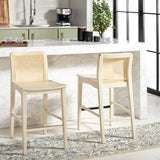 SAFAVIEH Home Benicio 25-inch Rattan Counter Stool [SET of 2] - 19Wx22Dx38H