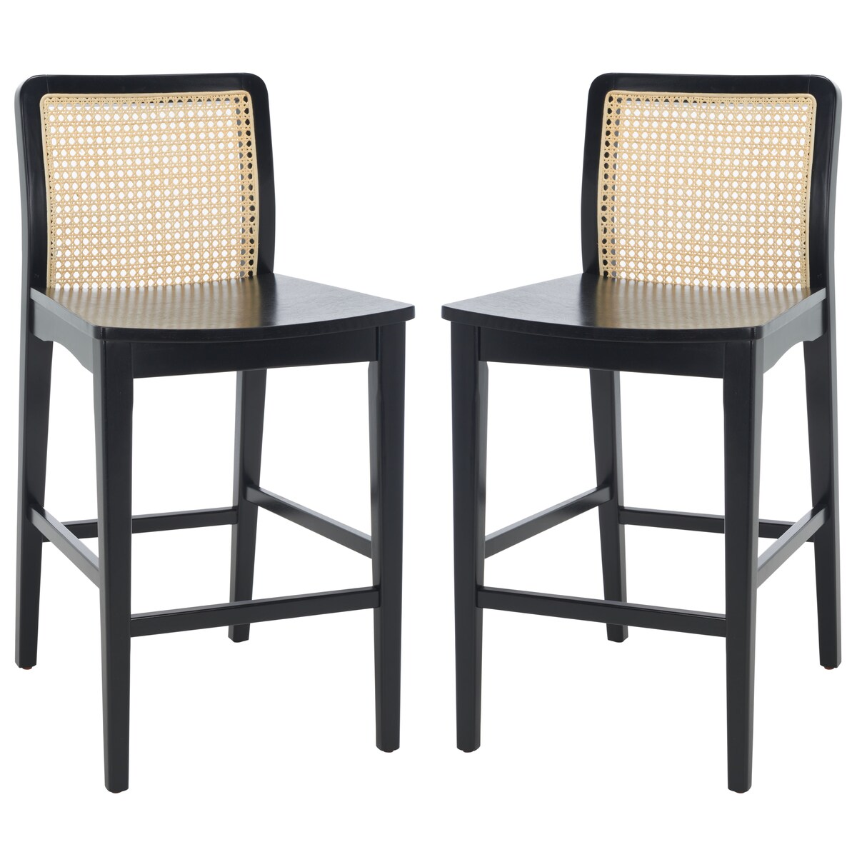 SAFAVIEH Home Benicio 25-inch Rattan Counter Stool [SET of 2] - 19Wx22Dx38H