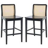 SAFAVIEH Home Benicio 25-inch Rattan Counter Stool [SET of 2] - 19Wx22Dx38H