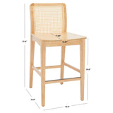 SAFAVIEH Home Benicio 25-inch Rattan Counter Stool [SET of 2] - 19Wx22Dx38H