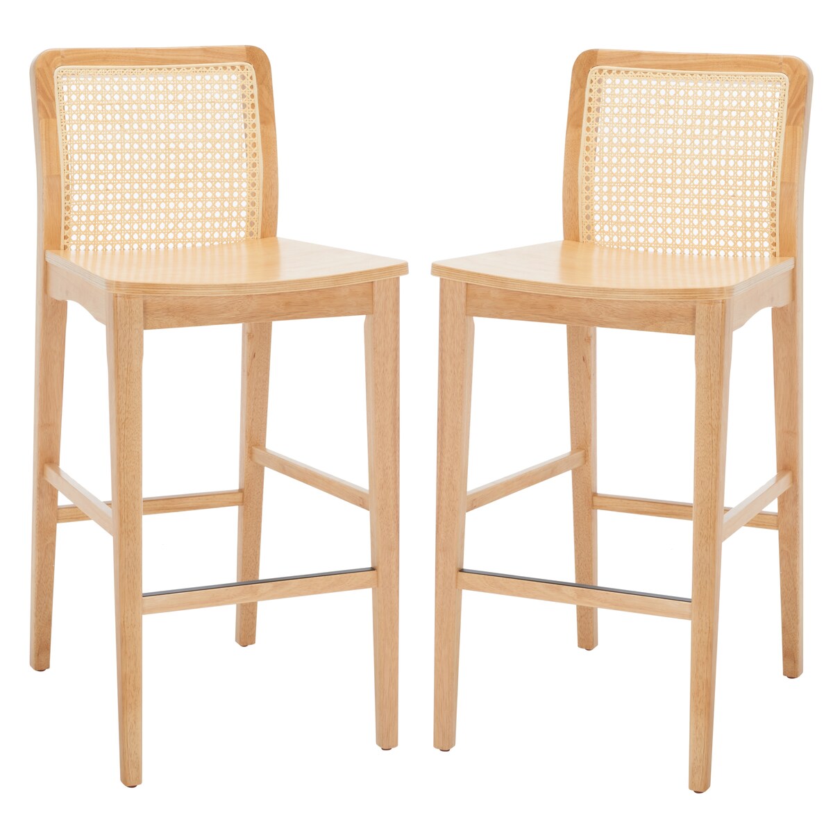 SAFAVIEH Home Benicio 29-inch Rattan Bar Stool [SET of 2] - 19Wx23Dx42H