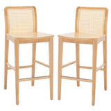 SAFAVIEH Home Benicio 29-inch Rattan Bar Stool [SET of 2] - 19Wx23Dx42H