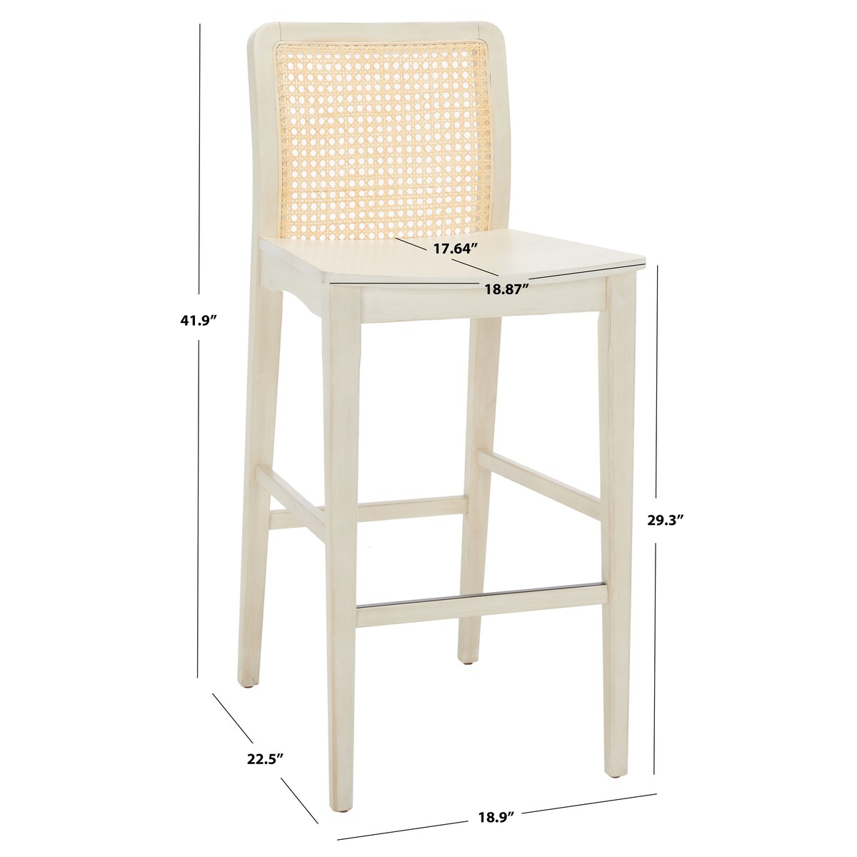 SAFAVIEH Home Benicio 29-inch Rattan Bar Stool [SET of 2] - 19Wx23Dx42H