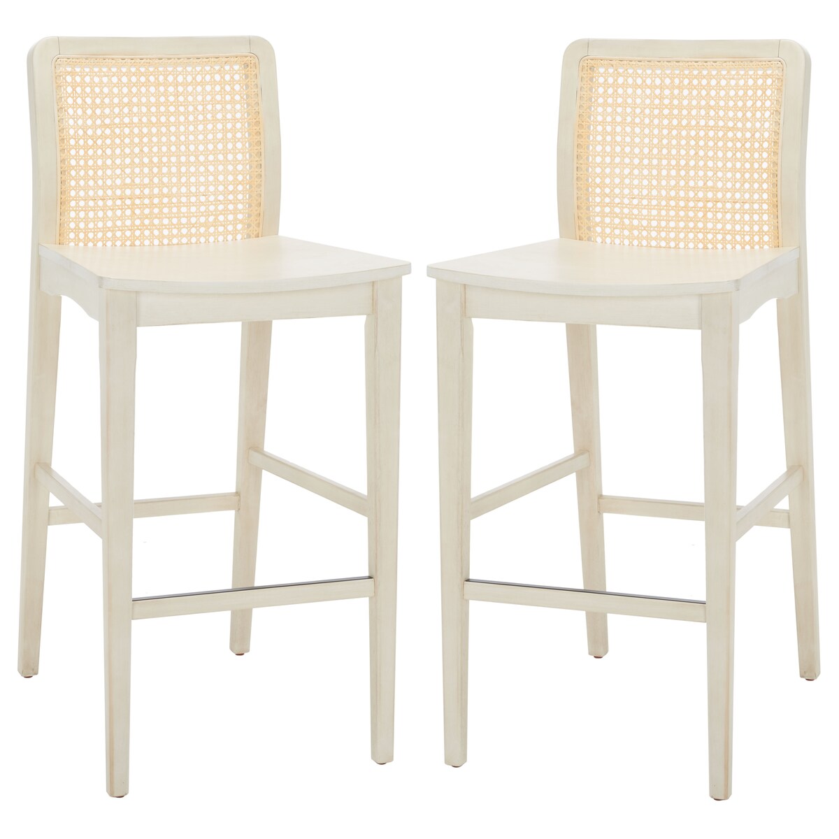 SAFAVIEH Home Benicio 29-inch Rattan Bar Stool [SET of 2] - 19Wx23Dx42H