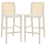 SAFAVIEH Home Benicio 29-inch Rattan Bar Stool [SET of 2] - 19Wx23Dx42H