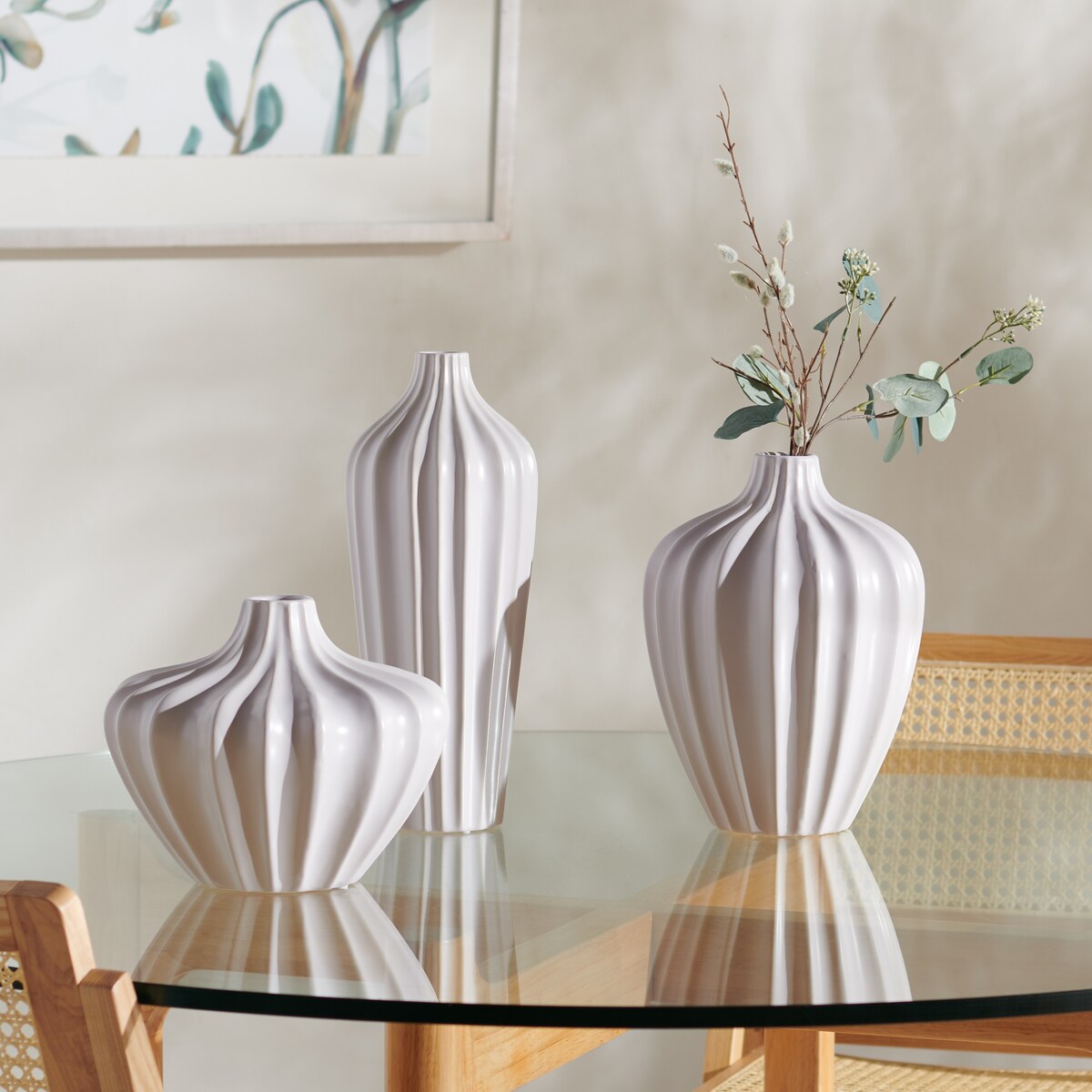 SAFAVIEH Home Clea Ceramic Vase [SET of 3] - 10Wx10Dx14H