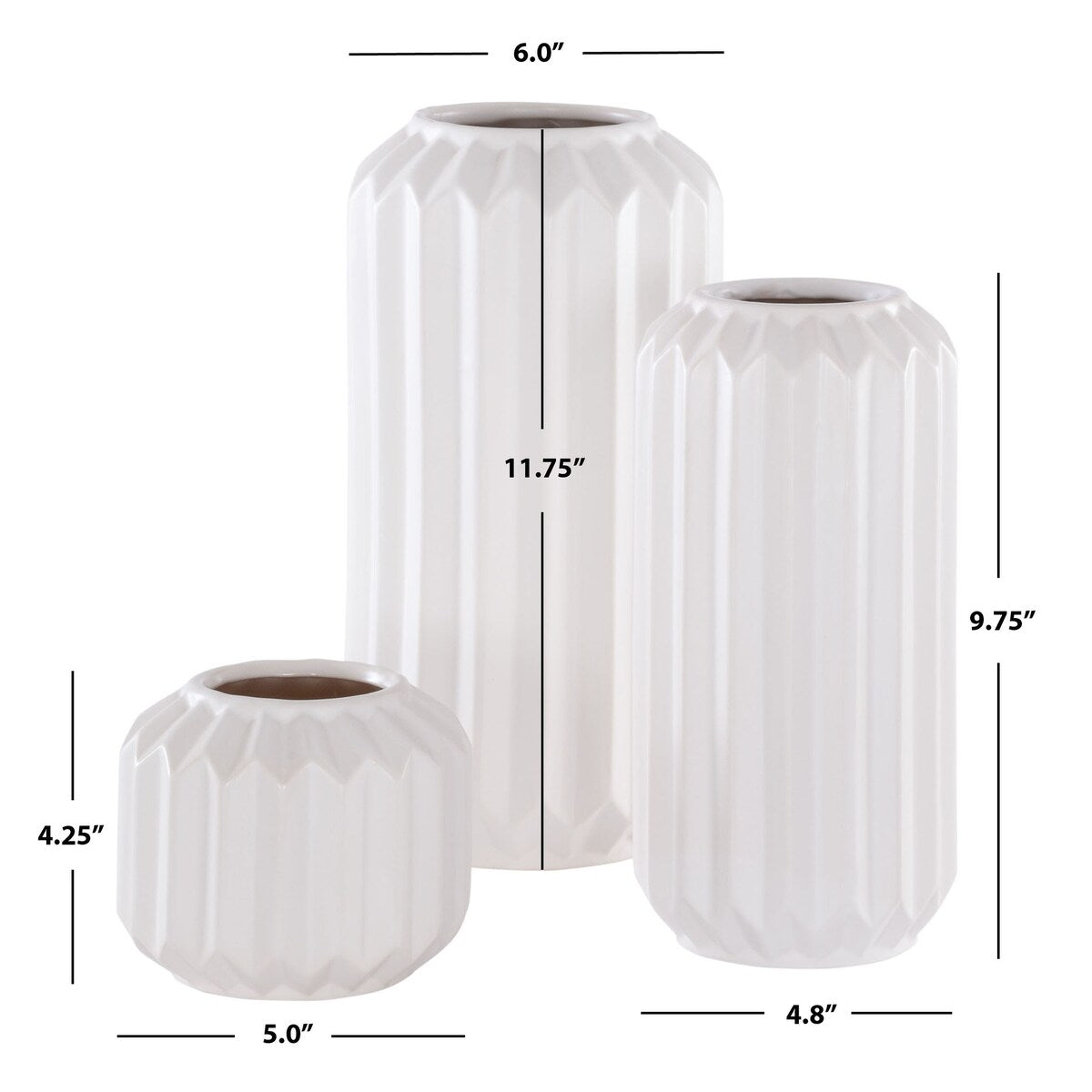 SAFAVIEH Home Emari Ceramic Vase [SET of 3] - 6Wx6Dx12H