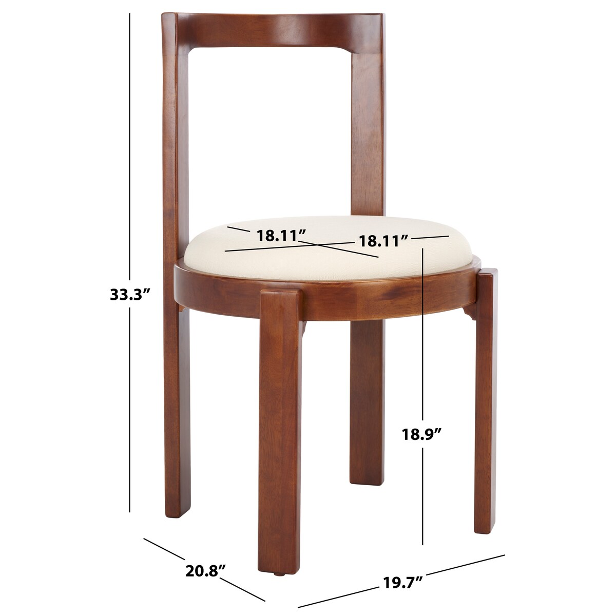 SAFAVIEH Home Estes 19-inch Round Dining Chair [SET of 2] - 20Wx21Dx33H