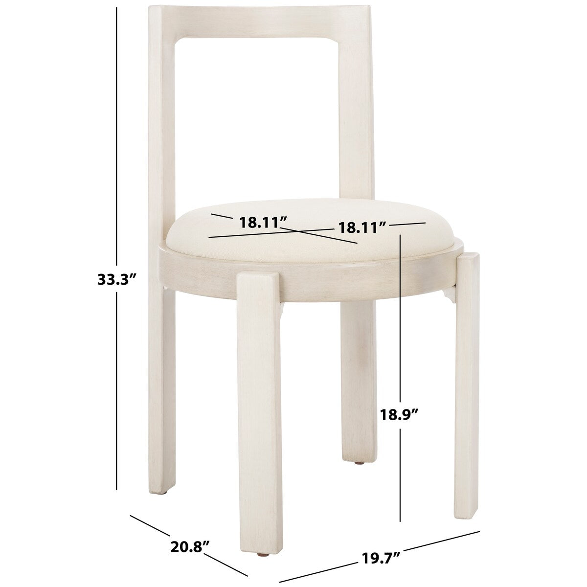 SAFAVIEH Home Estes 19-inch Round Dining Chair [SET of 2] - 20Wx21Dx33H