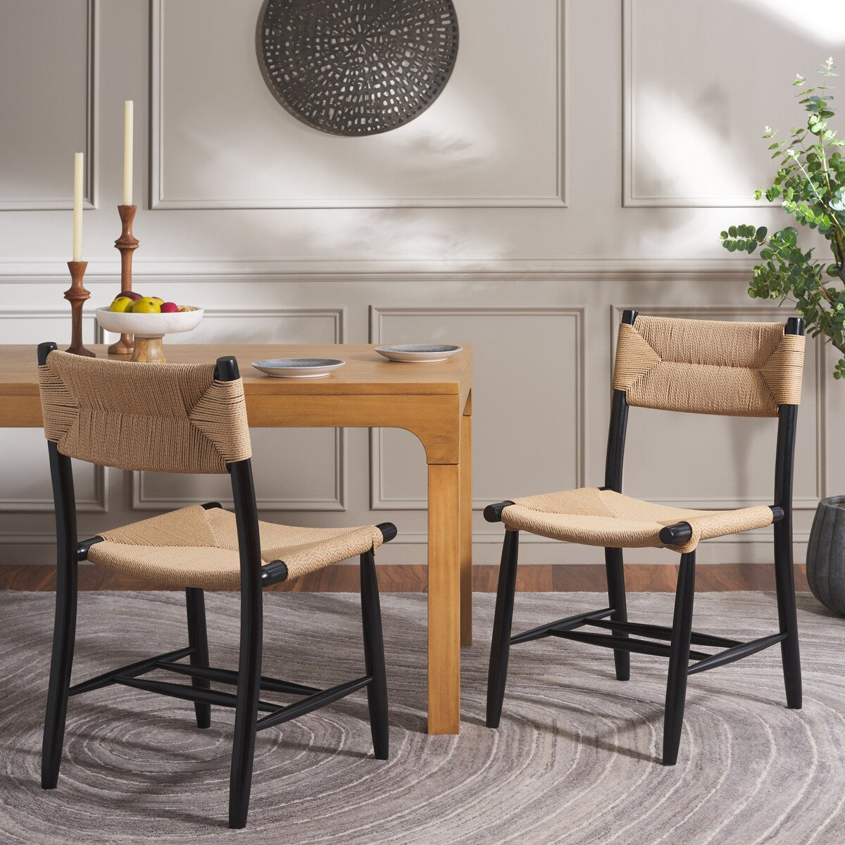 SAFAVIEH Home Floryn 17-inch Rope Dining Chair [SET of 2] - 20Wx22Dx34H