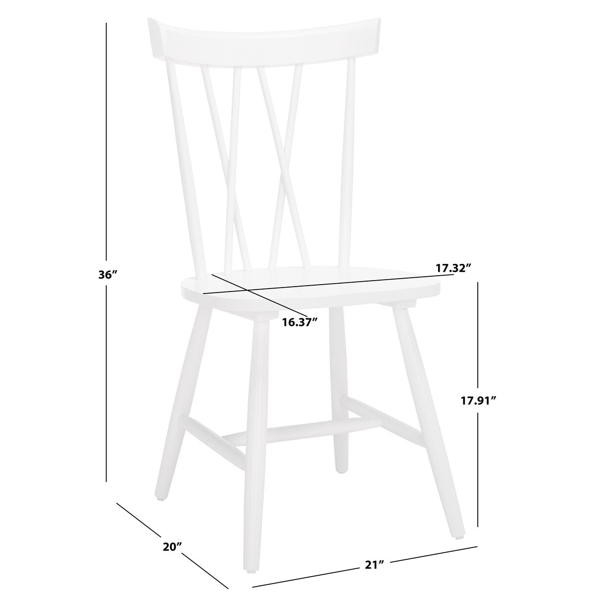 SAFAVIEH Home Friar 18-inch Dining Chair [SET of 2] - 21Wx20Dx36H