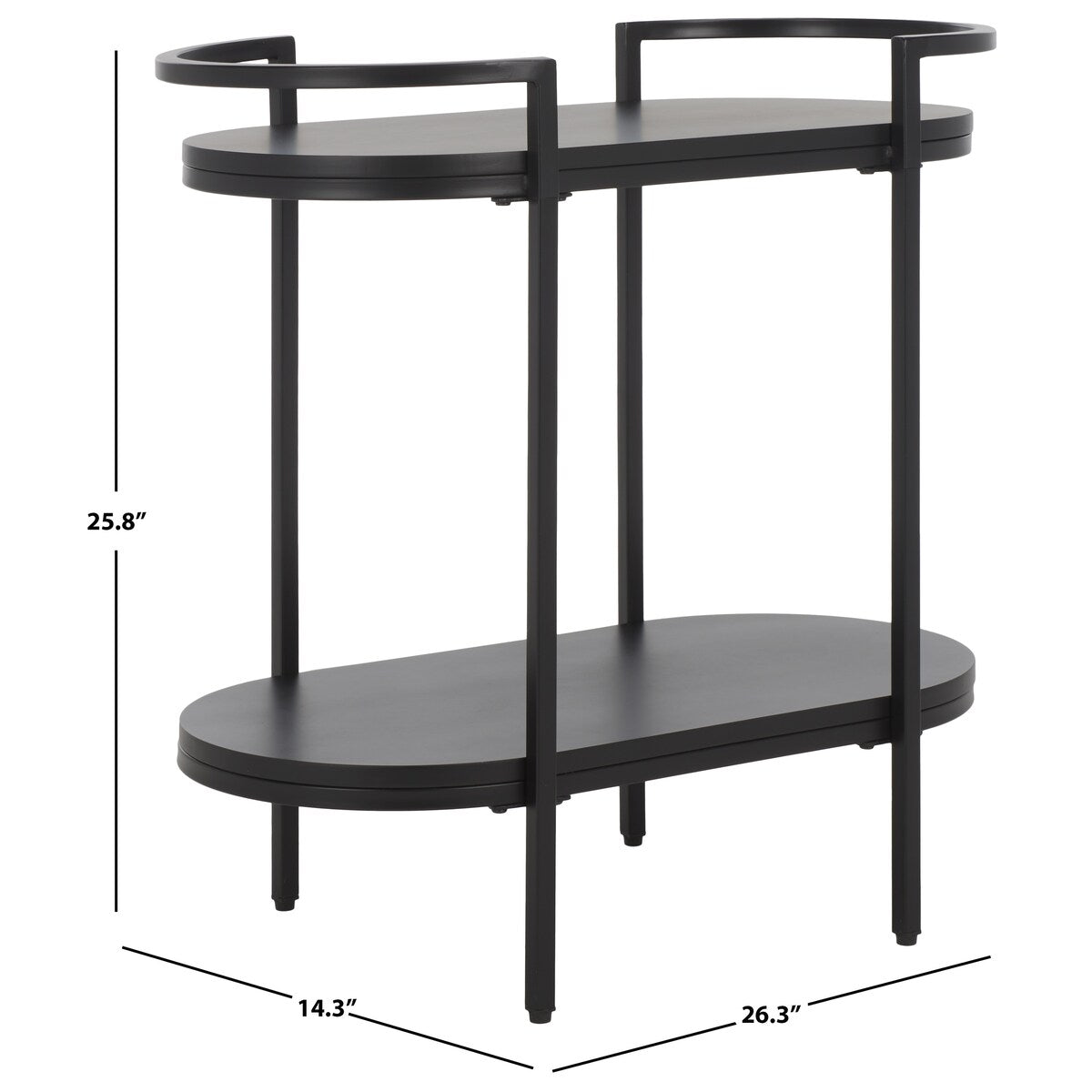 SAFAVIEH Home Inessa 2 Tier Bar Cart - 26Wx14Dx26H