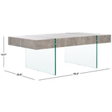 SAFAVIEH Home Jacob Rectangular Glass Leg Modern Coffee Table - 43Wx24Dx16H