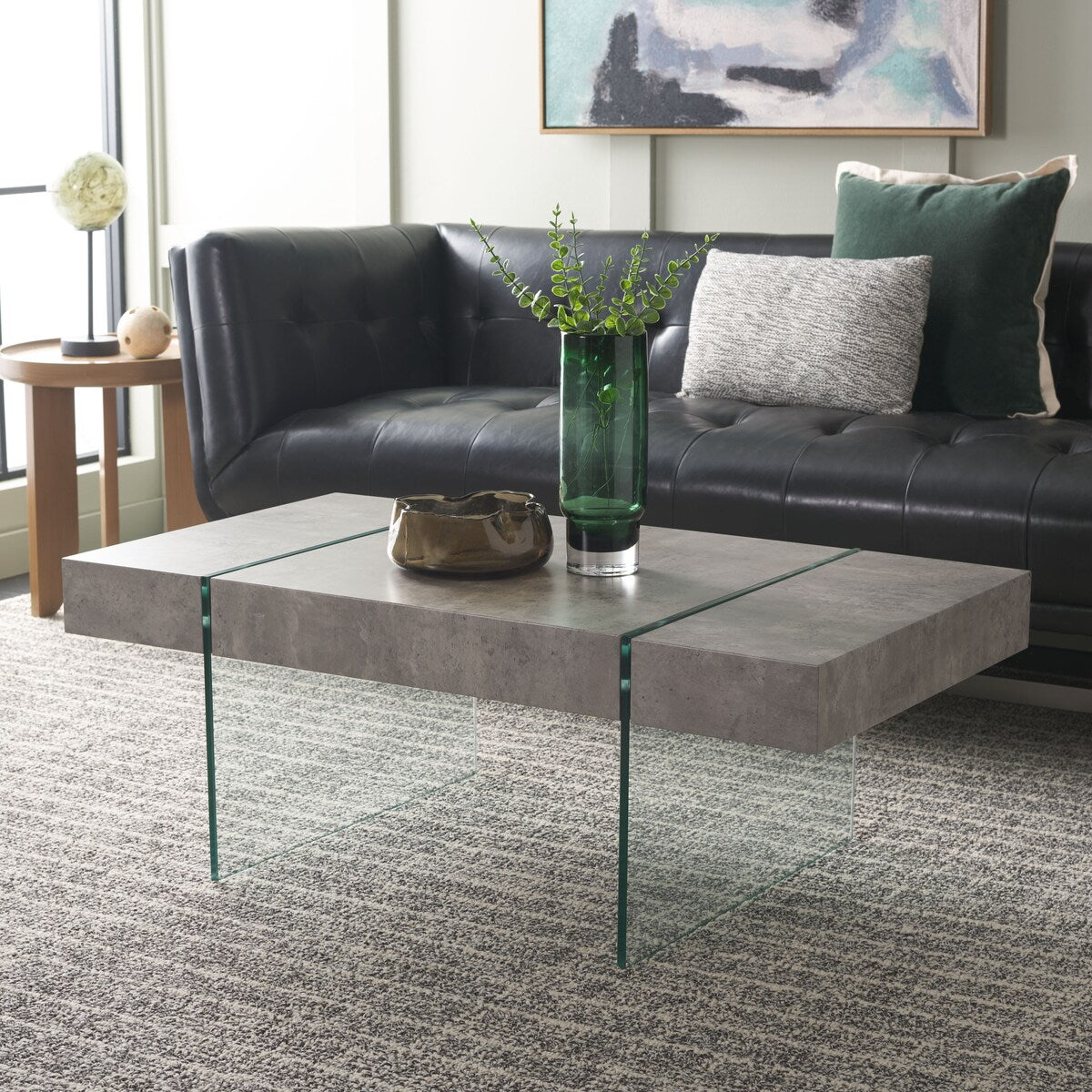 SAFAVIEH Home Jacob Rectangular Glass Leg Modern Coffee Table - 43Wx24Dx16H