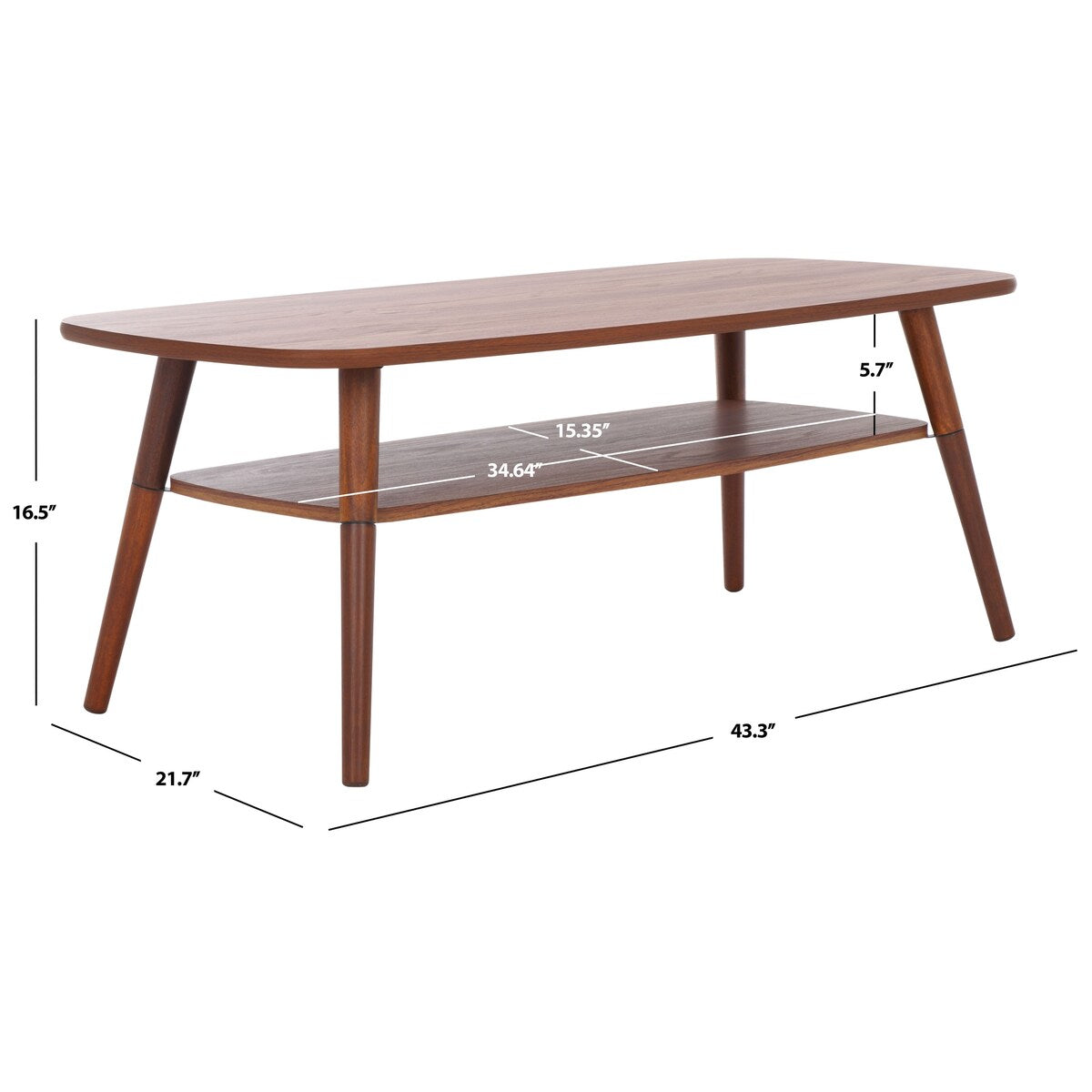 SAFAVIEH Home Karou 2 Tier Coffee Table - 43Wx22Dx17H