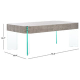 SAFAVIEH Home Katelyn Rectangular Contemporary Glass Leg Coffee Table - 43Wx24Dx16H