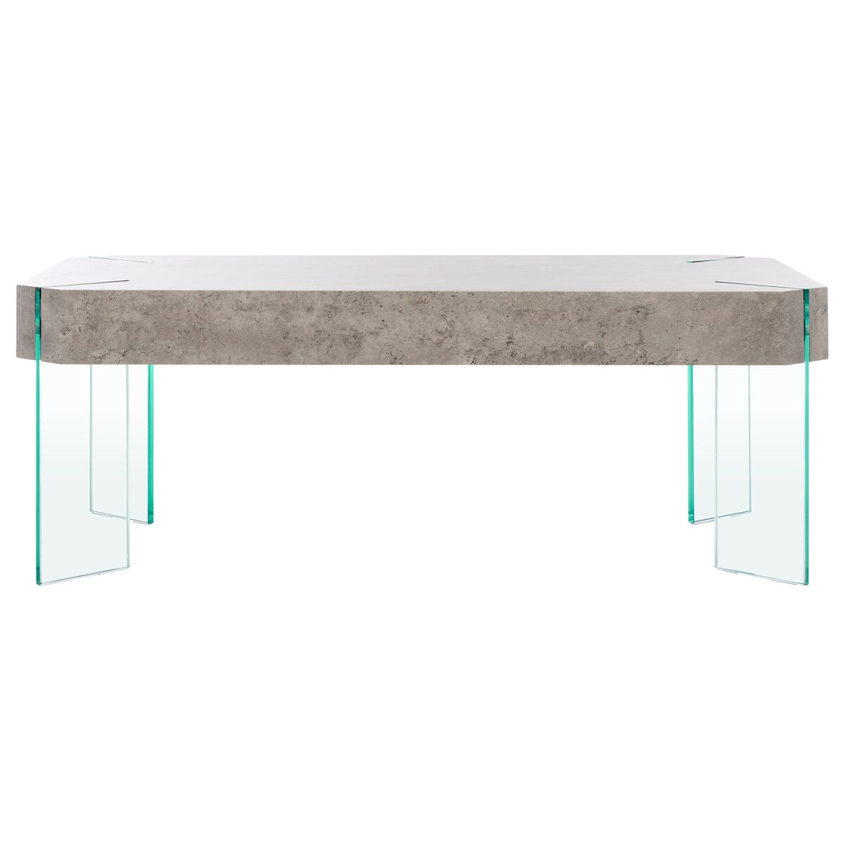 SAFAVIEH Home Katelyn Rectangular Contemporary Glass Leg Coffee Table - 43Wx24Dx16H