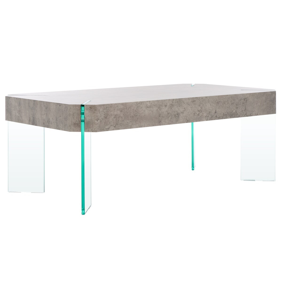 SAFAVIEH Home Katelyn Rectangular Contemporary Glass Leg Coffee Table - 43Wx24Dx16H