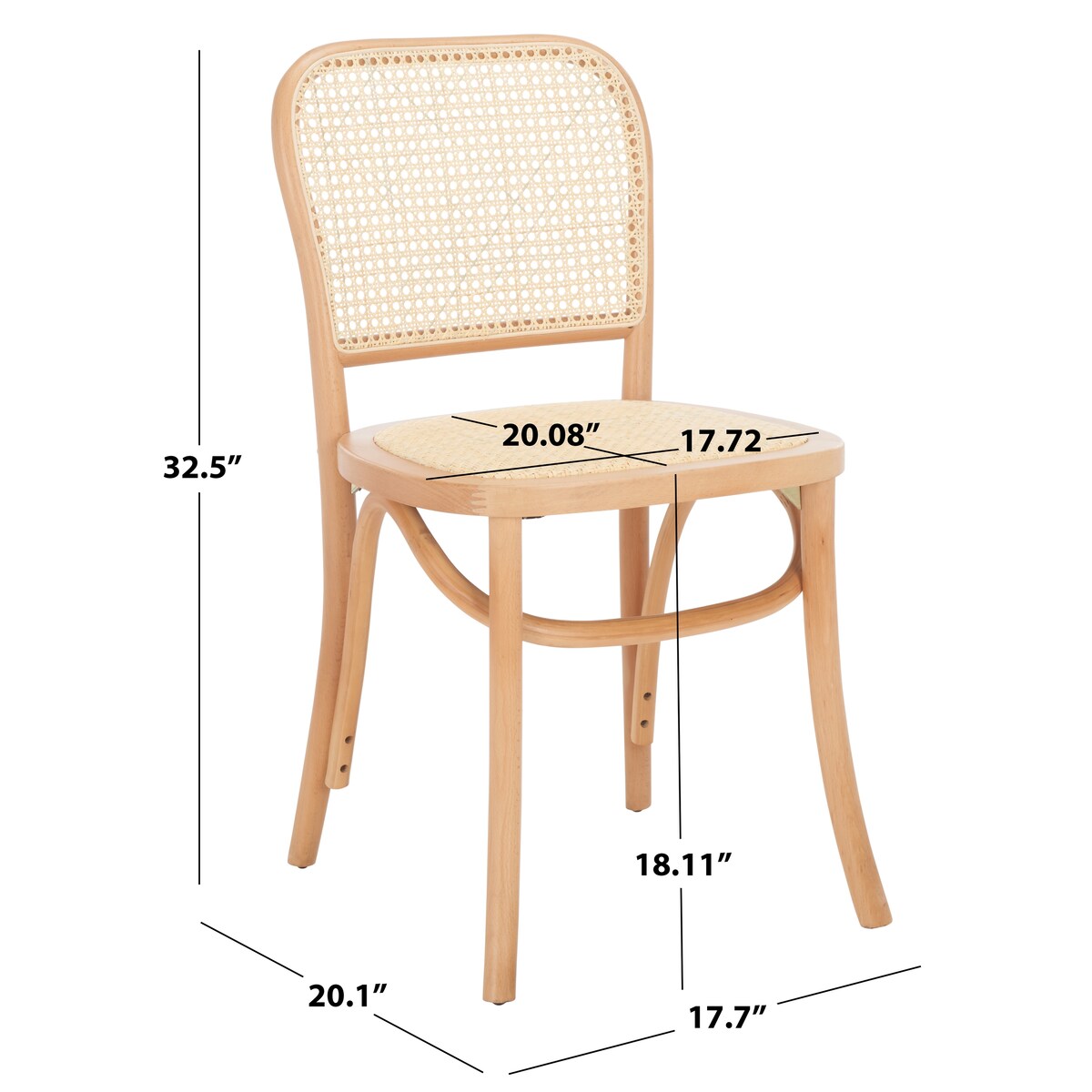 SAFAVIEH Home Keiko 18-inch Cane Dining Side Chair [SET of 2] - 18Wx20Dx32H