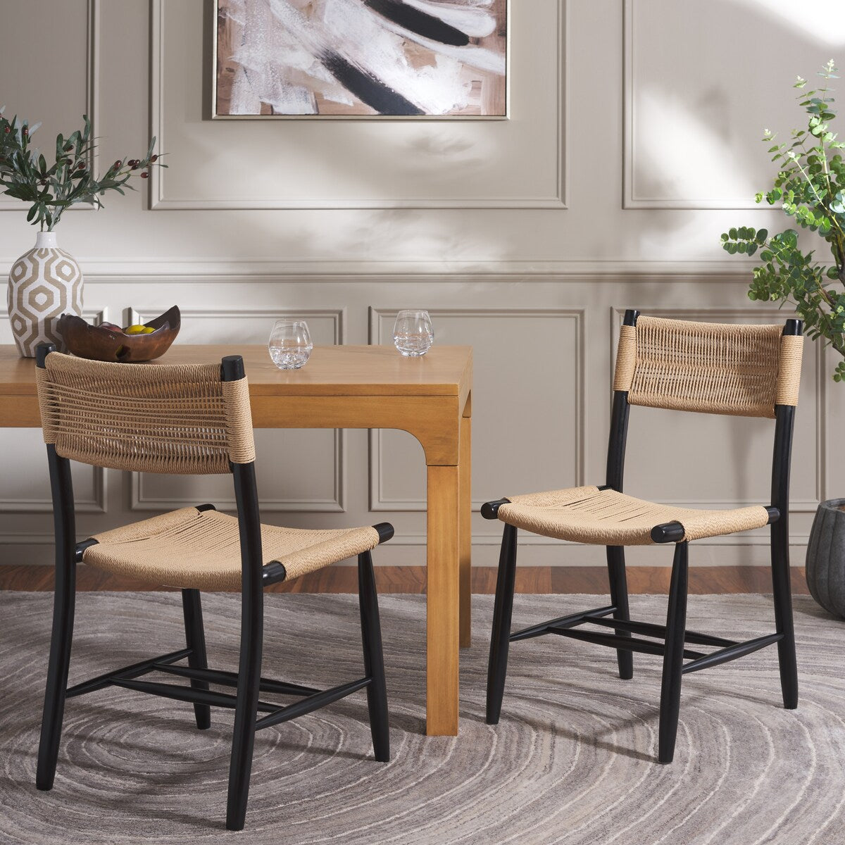 SAFAVIEH Home Masha 17-inch Rope Dining Chair [SET of 2] - 20Wx22Dx34H