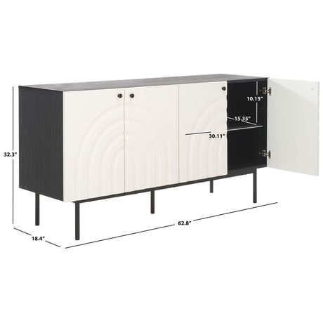 SAFAVIEH Home Mayln 4 Door Sideboard/Mediastand - 63Wx18Dx32H