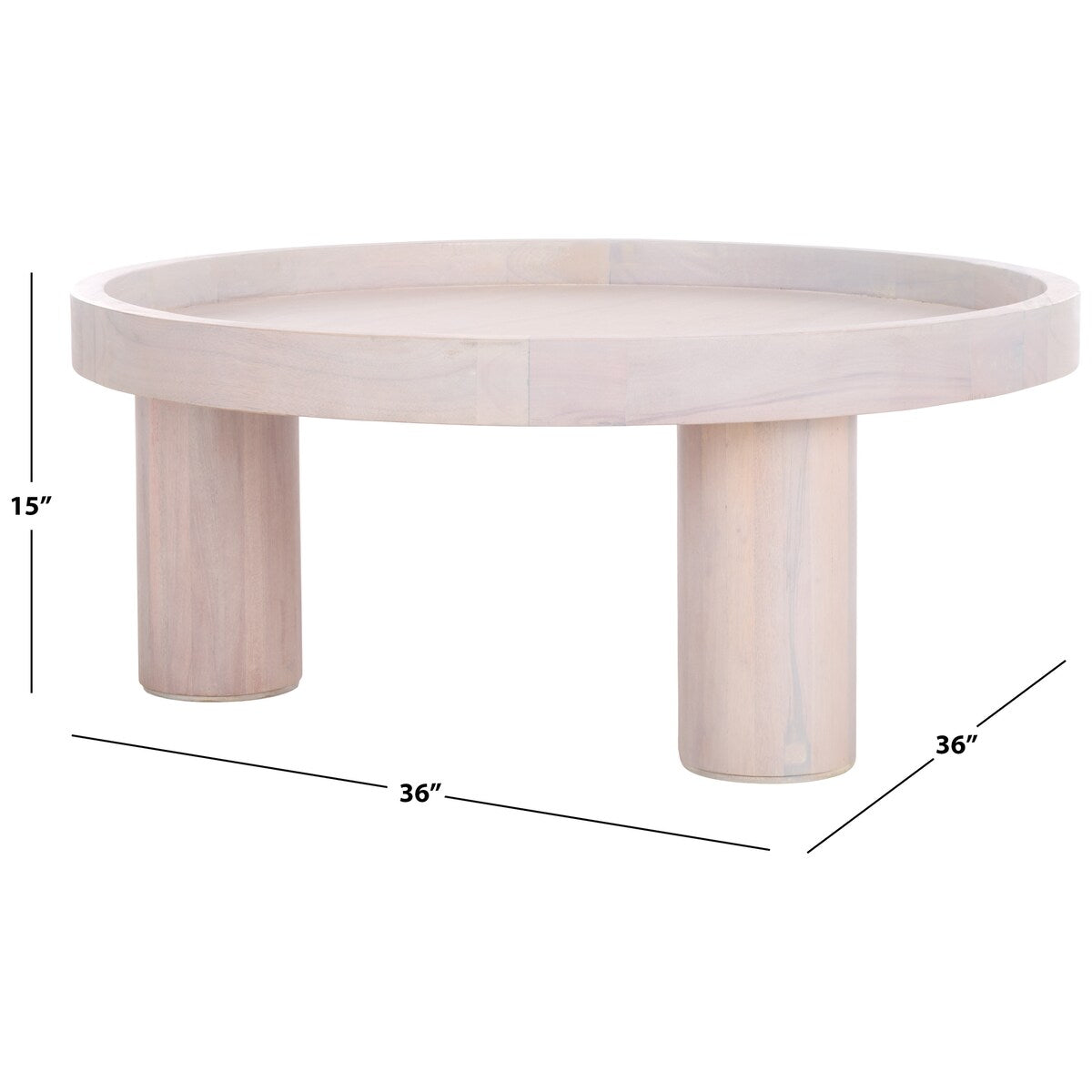 SAFAVIEH Home Meek 3 Leg Round Coffee Table - 36Wx36Dx15H