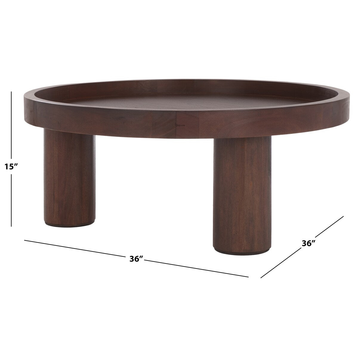 SAFAVIEH Home Meek 3 Leg Round Coffee Table - 36Wx36Dx15H