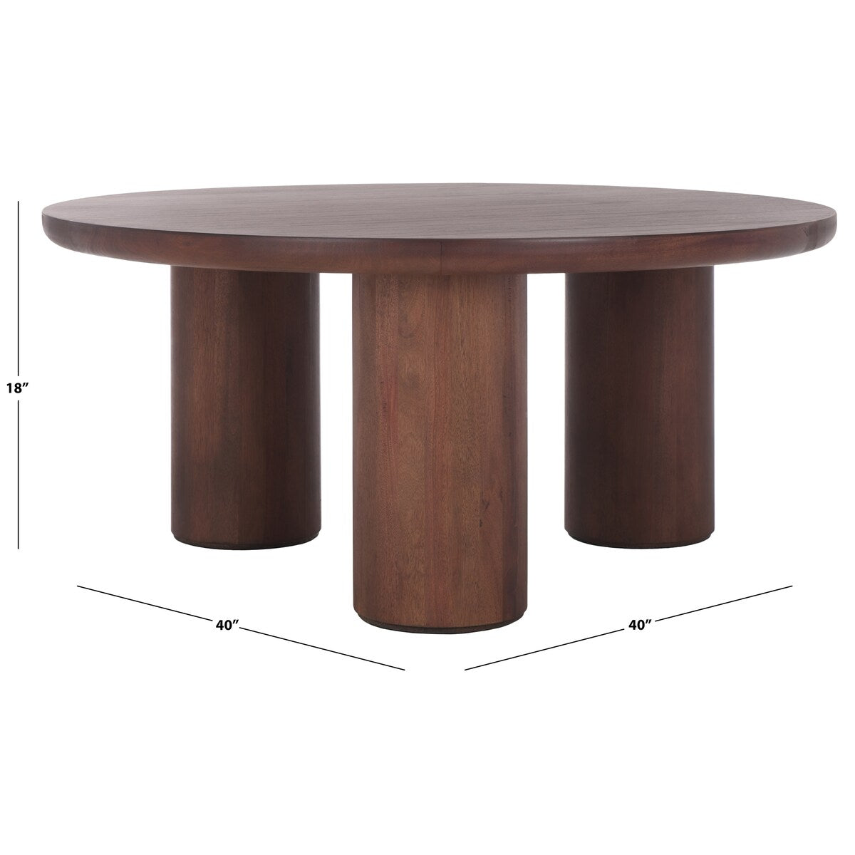 SAFAVIEH Home Mork 3 Leg Round Coffee Table - 40Wx40Dx18H