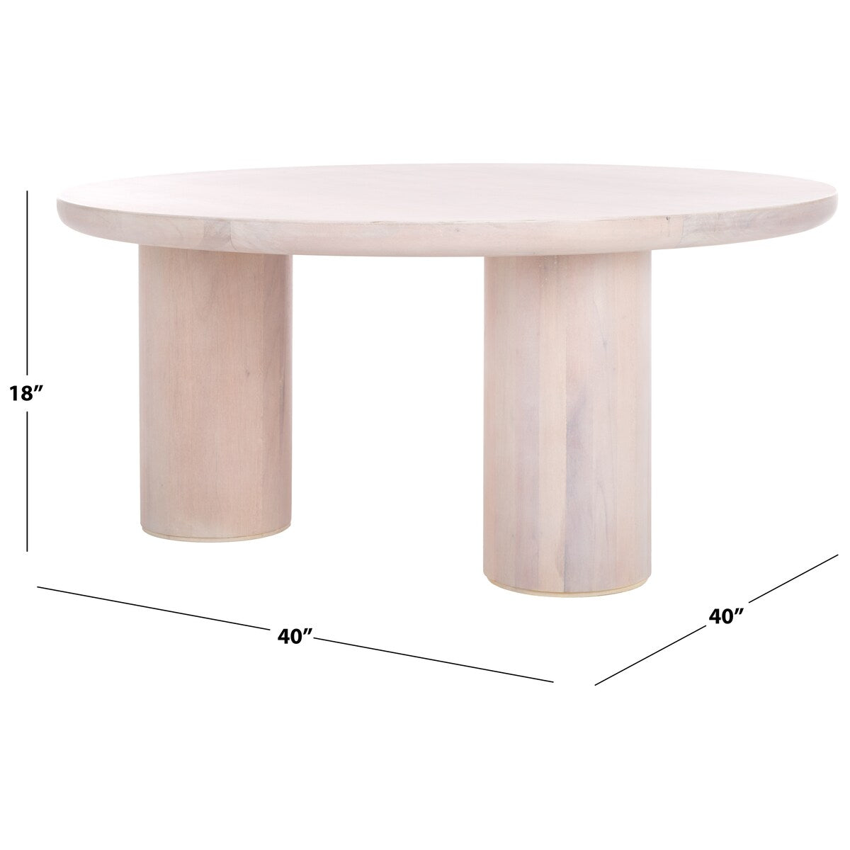 SAFAVIEH Home Mork 3 Leg Round Coffee Table - 40Wx40Dx18H