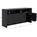 SAFAVIEH Home Narine 4 Door 2 Shelf Sideboard/Media Stand. - 61Wx18Dx32H