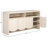 SAFAVIEH Home Narine 4 Door 2 Shelf Sideboard/Media Stand. - 61Wx18Dx32H