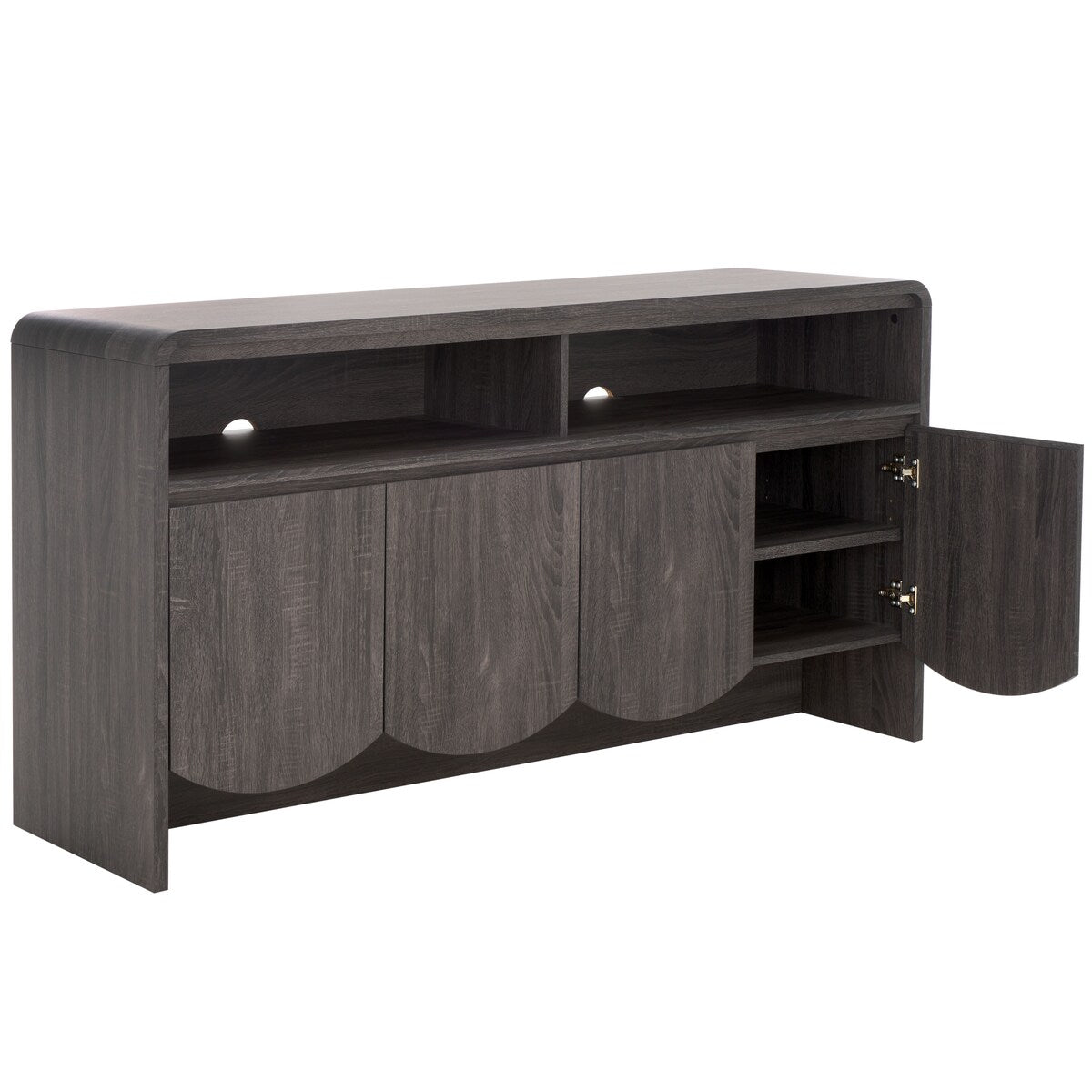 SAFAVIEH Home Narine 4 Door 2 Shelf Sideboard/Media Stand. - 61Wx18Dx32H