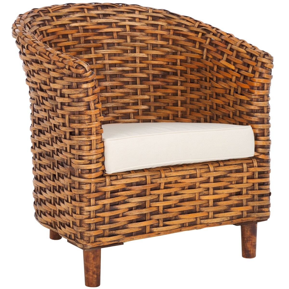 SAFAVIEH Home Omni Rattan Barrel Chair - 29Wx27Dx33H