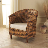 SAFAVIEH Home Omni Rattan Barrel Chair - 29Wx27Dx33H