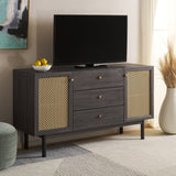 SAFAVIEH Home Piran 2 Door 3 Drawer Sideboard/Media. - 55Wx19Dx32H