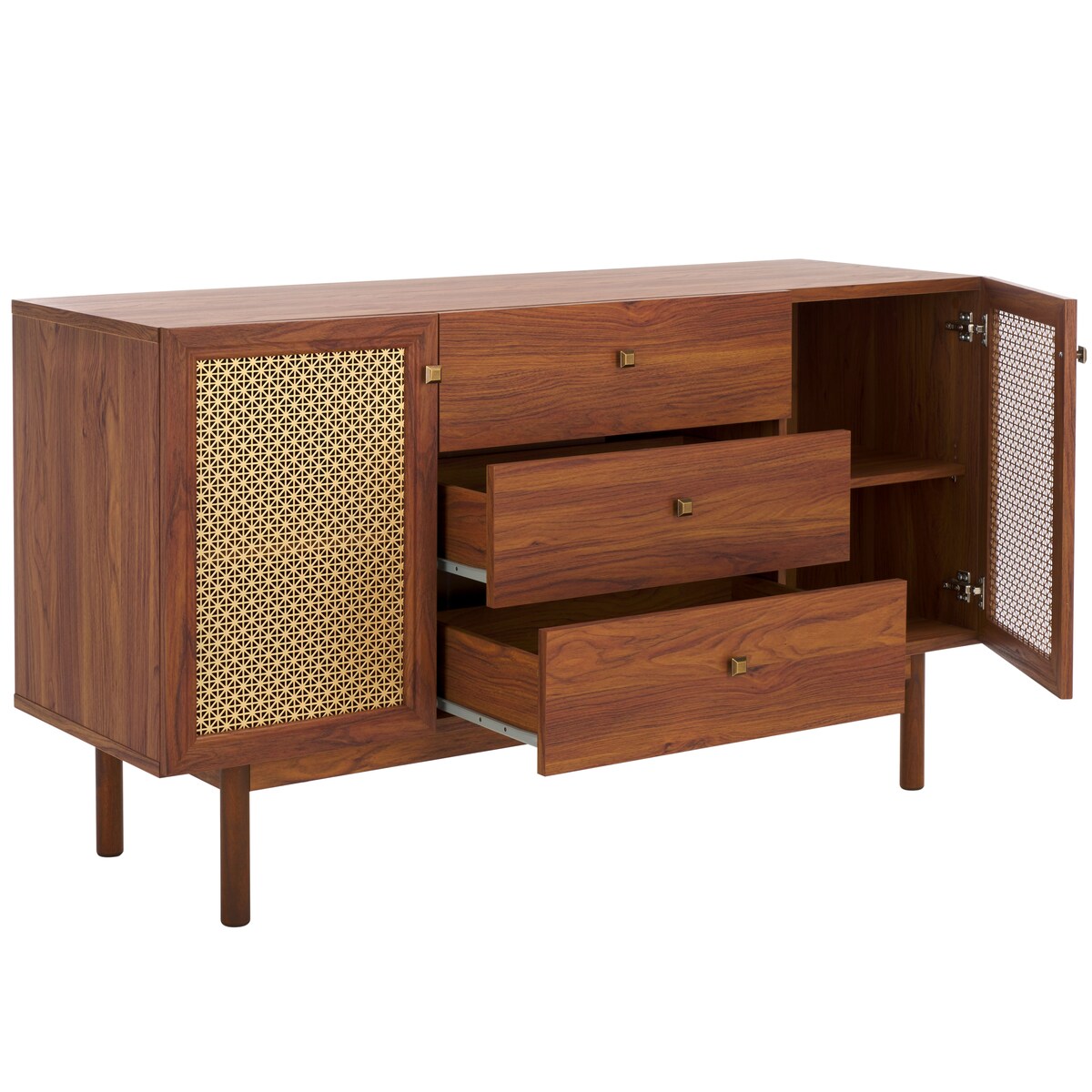 SAFAVIEH Home Piran 2 Door 3 Drawer Sideboard/Media. - 55Wx19Dx32H