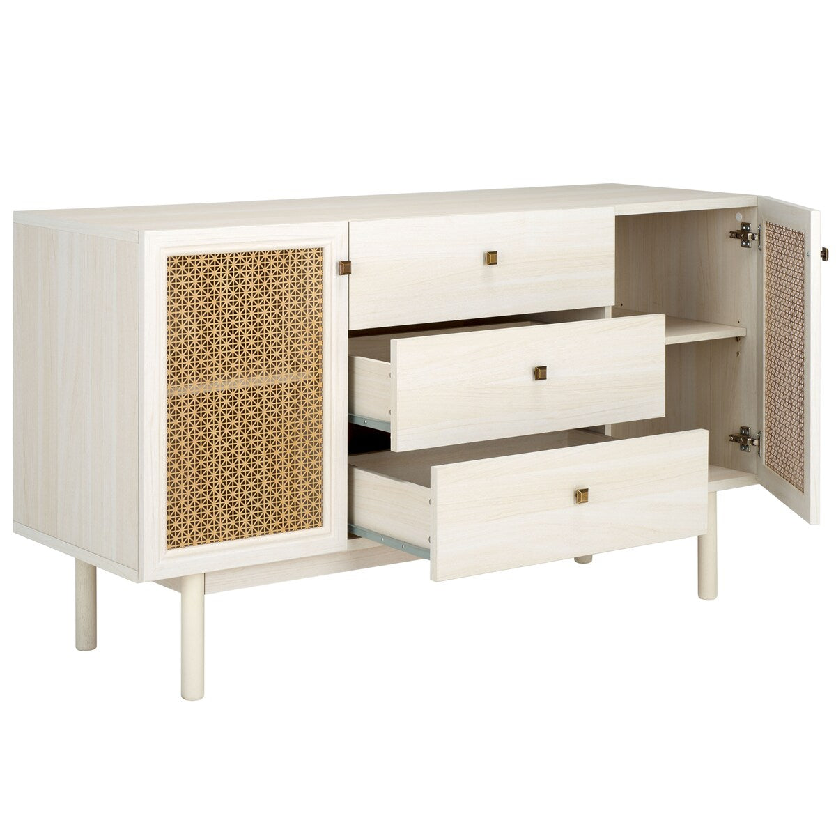 SAFAVIEH Home Piran 2 Door 3 Drawer Sideboard/Media. - 55Wx19Dx32H