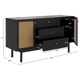 SAFAVIEH Home Piran 2 Door 3 Drawer Sideboard/Media. - 55Wx19Dx32H