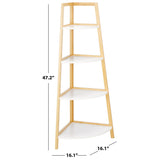 SAFAVIEH Home Rainier 4 Tier Corner Shelf - 16Wx16Dx47H