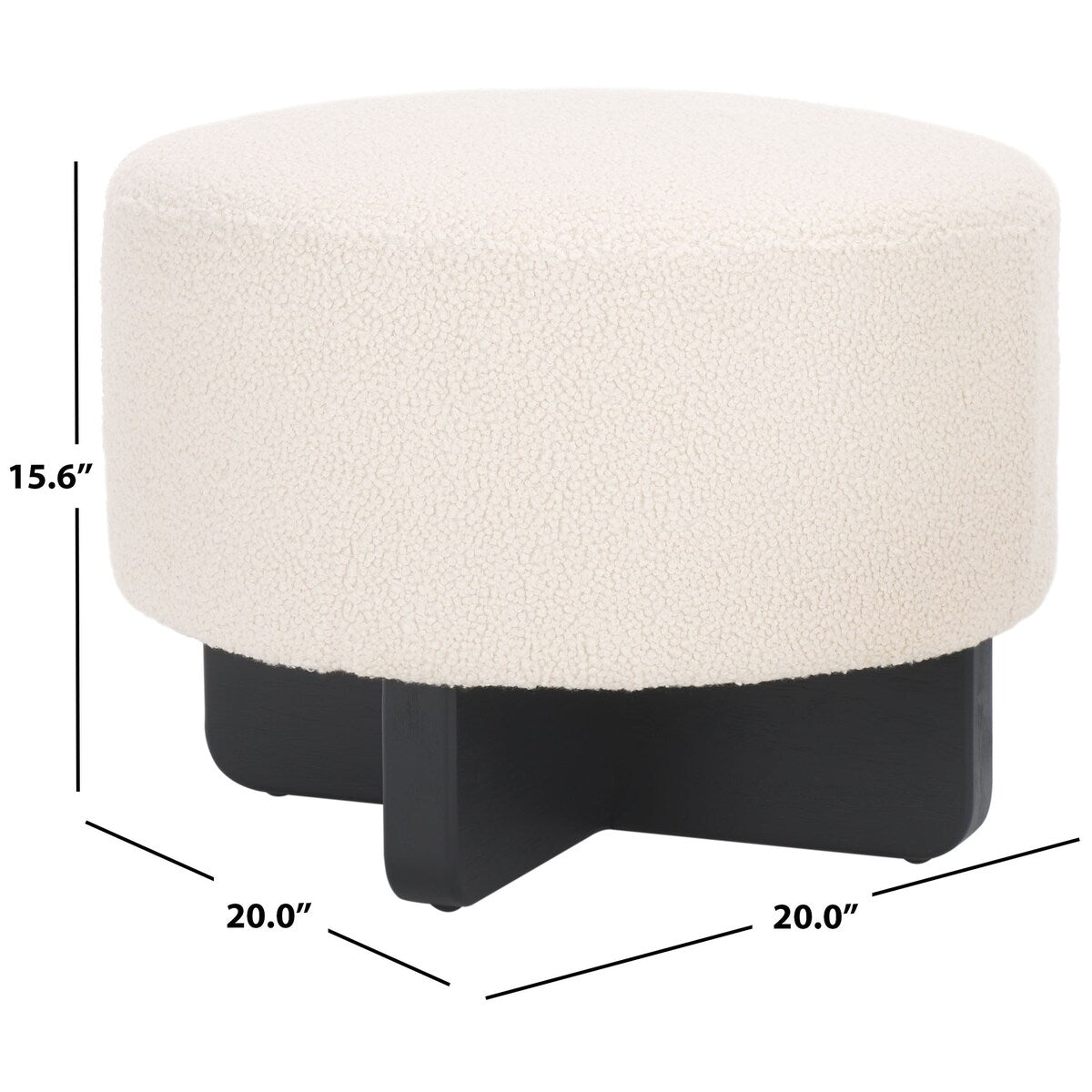 SAFAVIEH Home Riah Boucle Round Ottoman