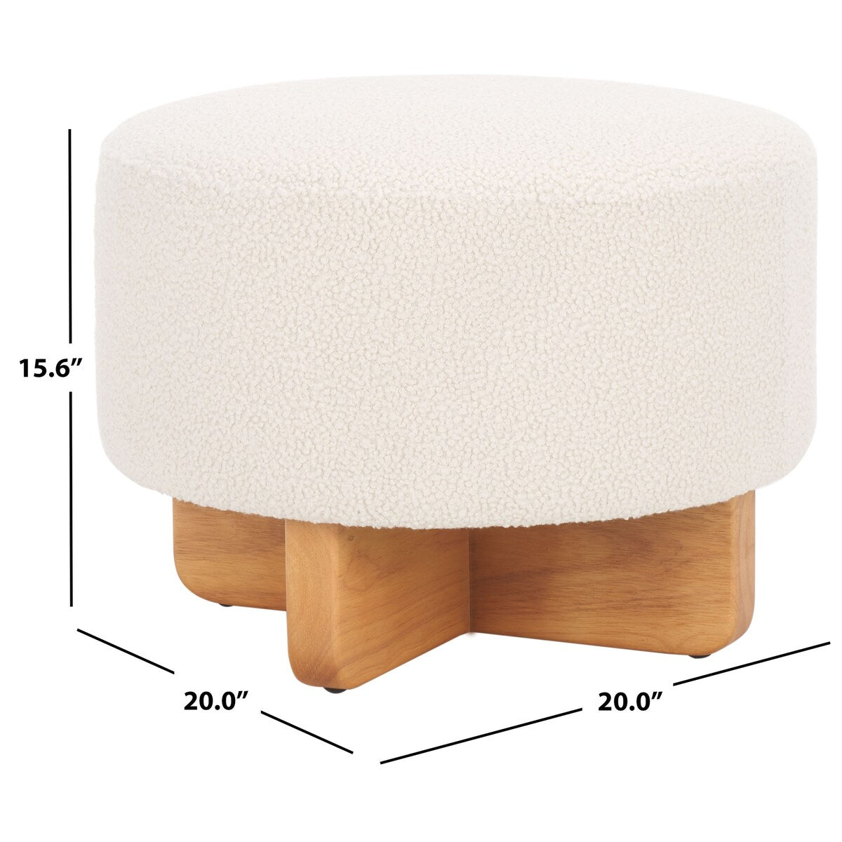 SAFAVIEH Home Riah Boucle Round Ottoman