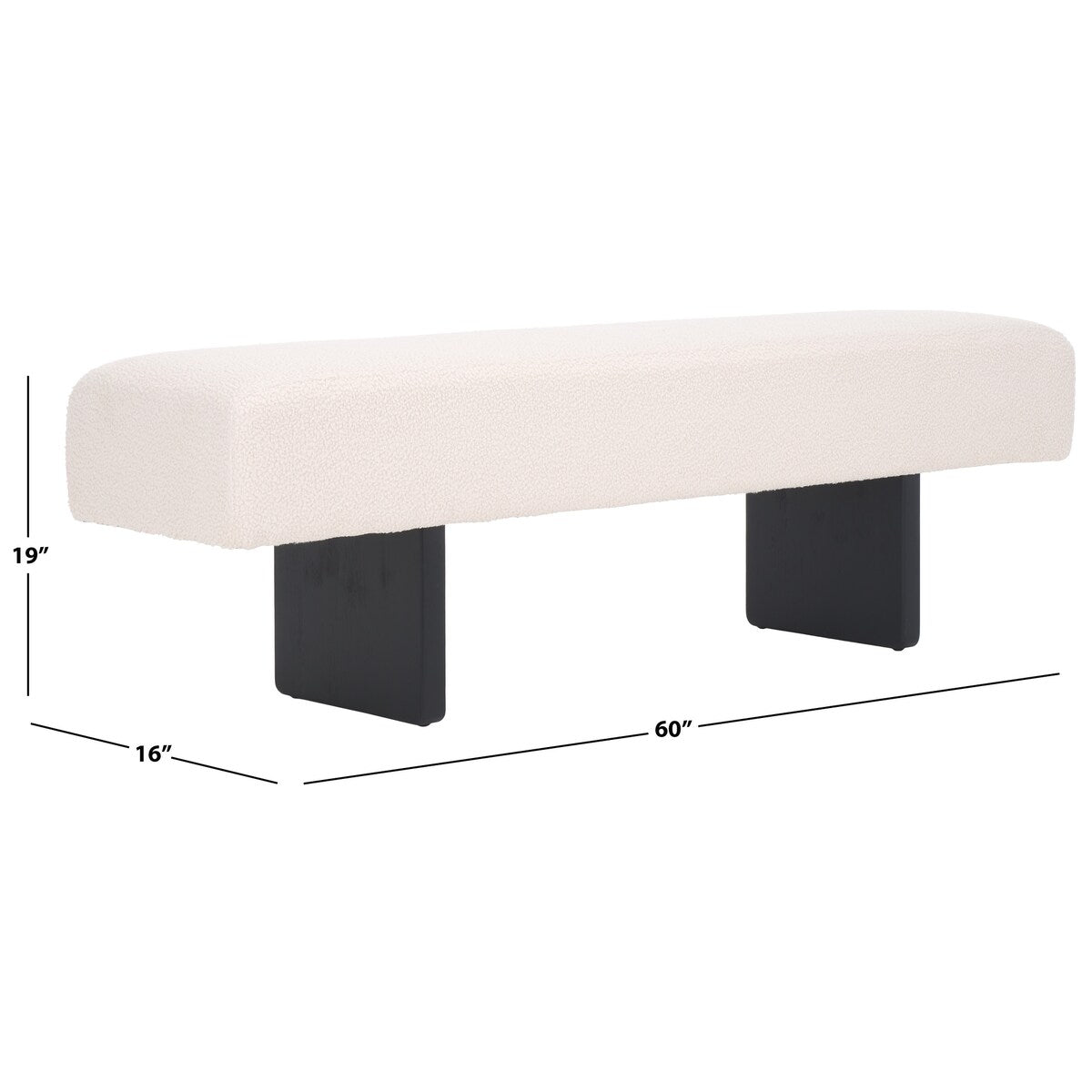 SAFAVIEH Home Ryer Boucle Bench - 60Wx16Dx19H