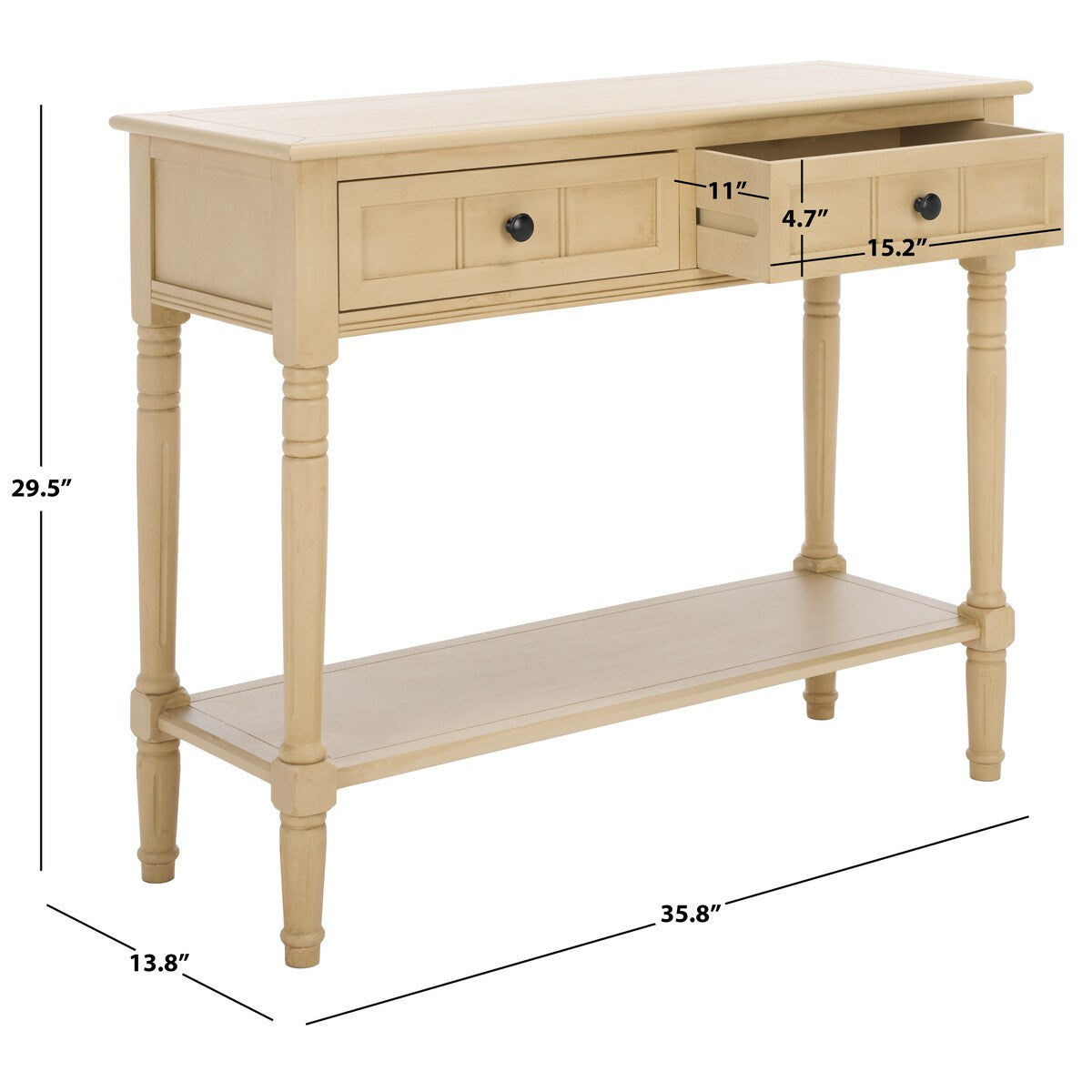 SAFAVIEH Home Samantha 2 Drawer Console - 36Wx14Dx30H