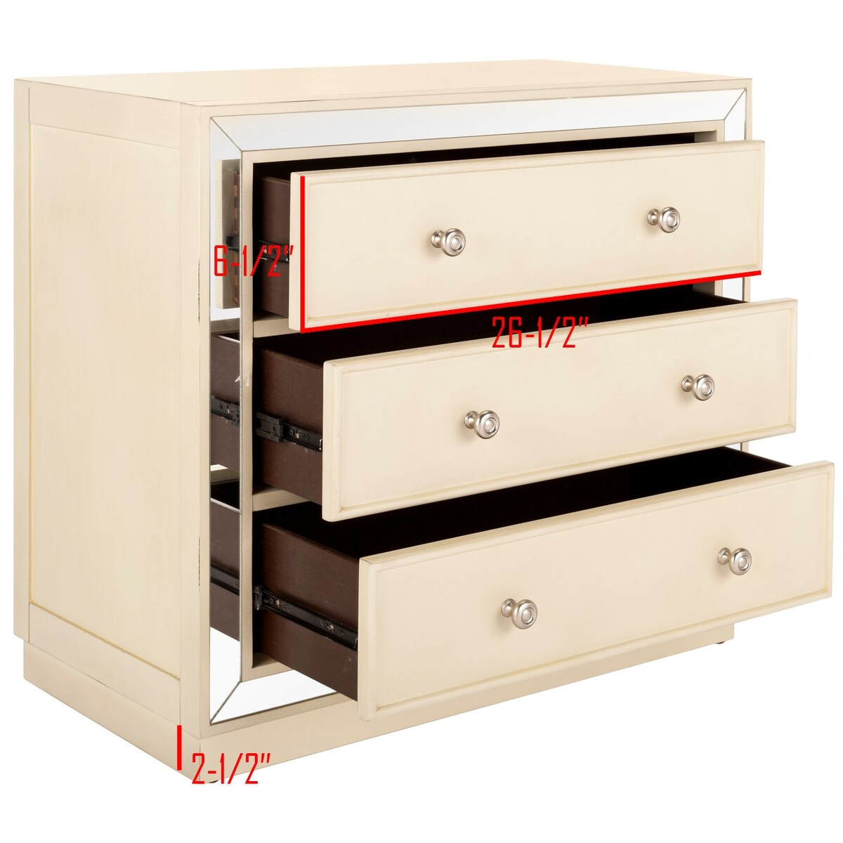 SAFAVIEH Home Silas 3 Drawer Chest - 32Wx16Dx29H